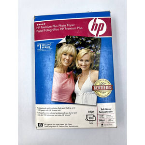 HP Premium Plus Photo Paper Soft Gloss 4x6" New 100 Sheets